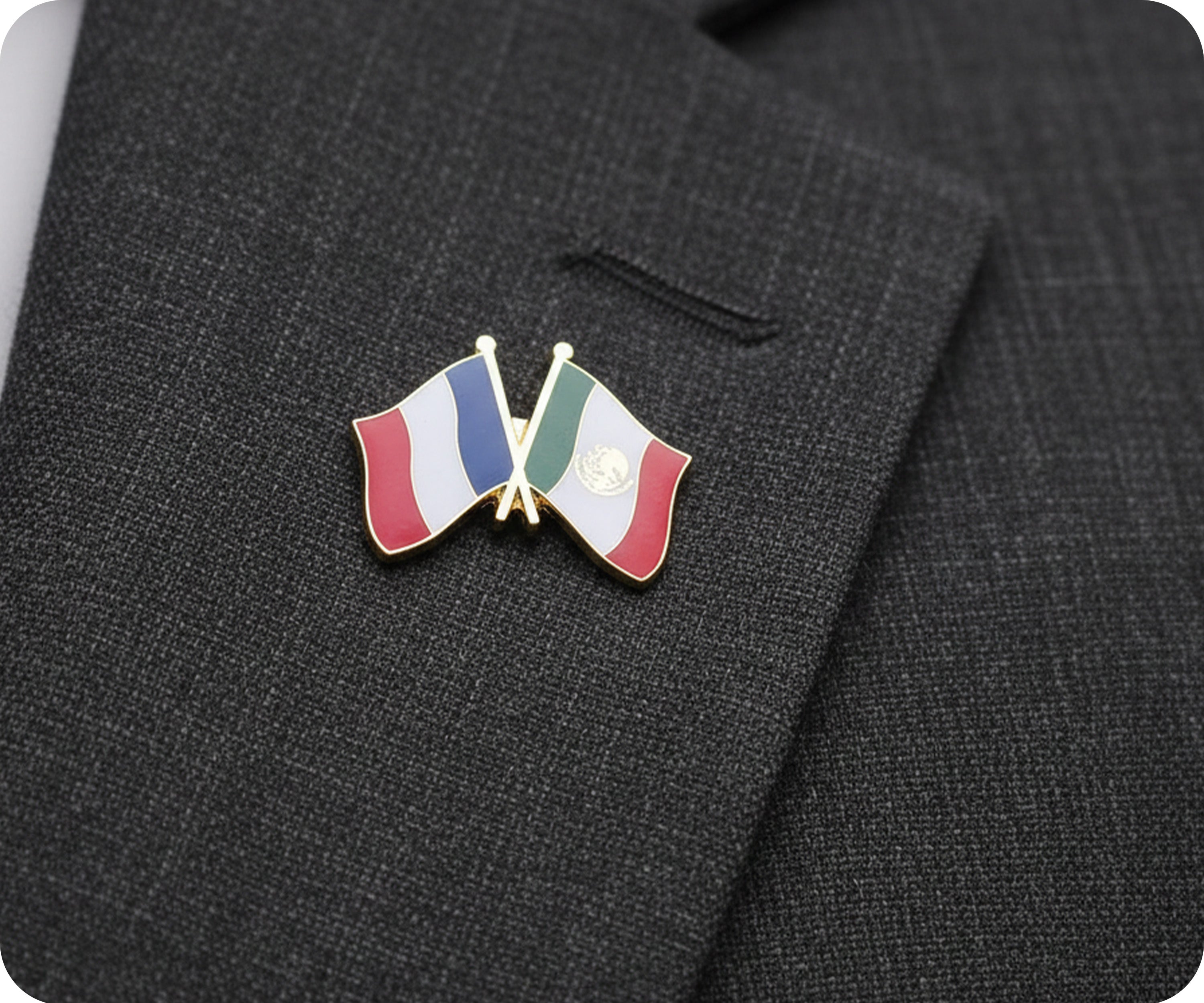 France & Mexico Friendship Pin Badge