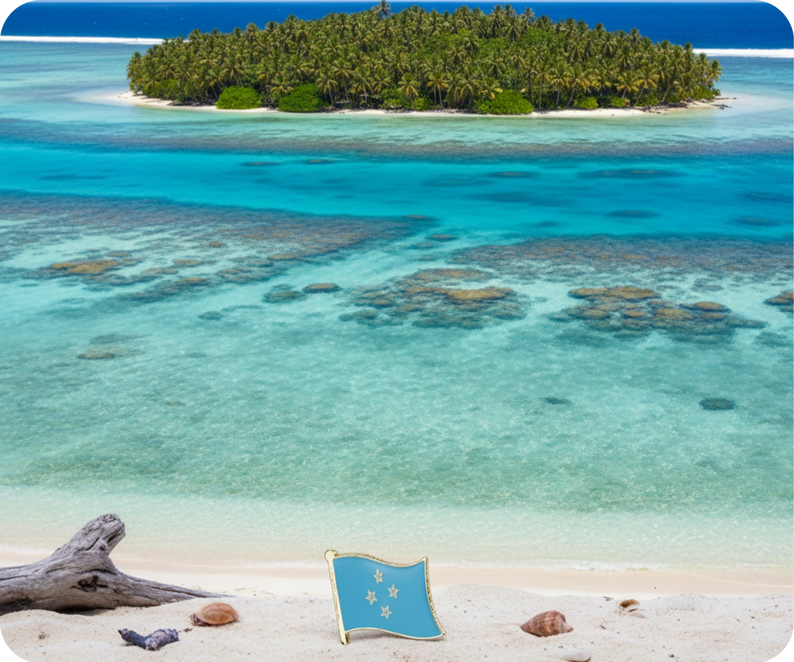 Micronesia Flag Pin Badge