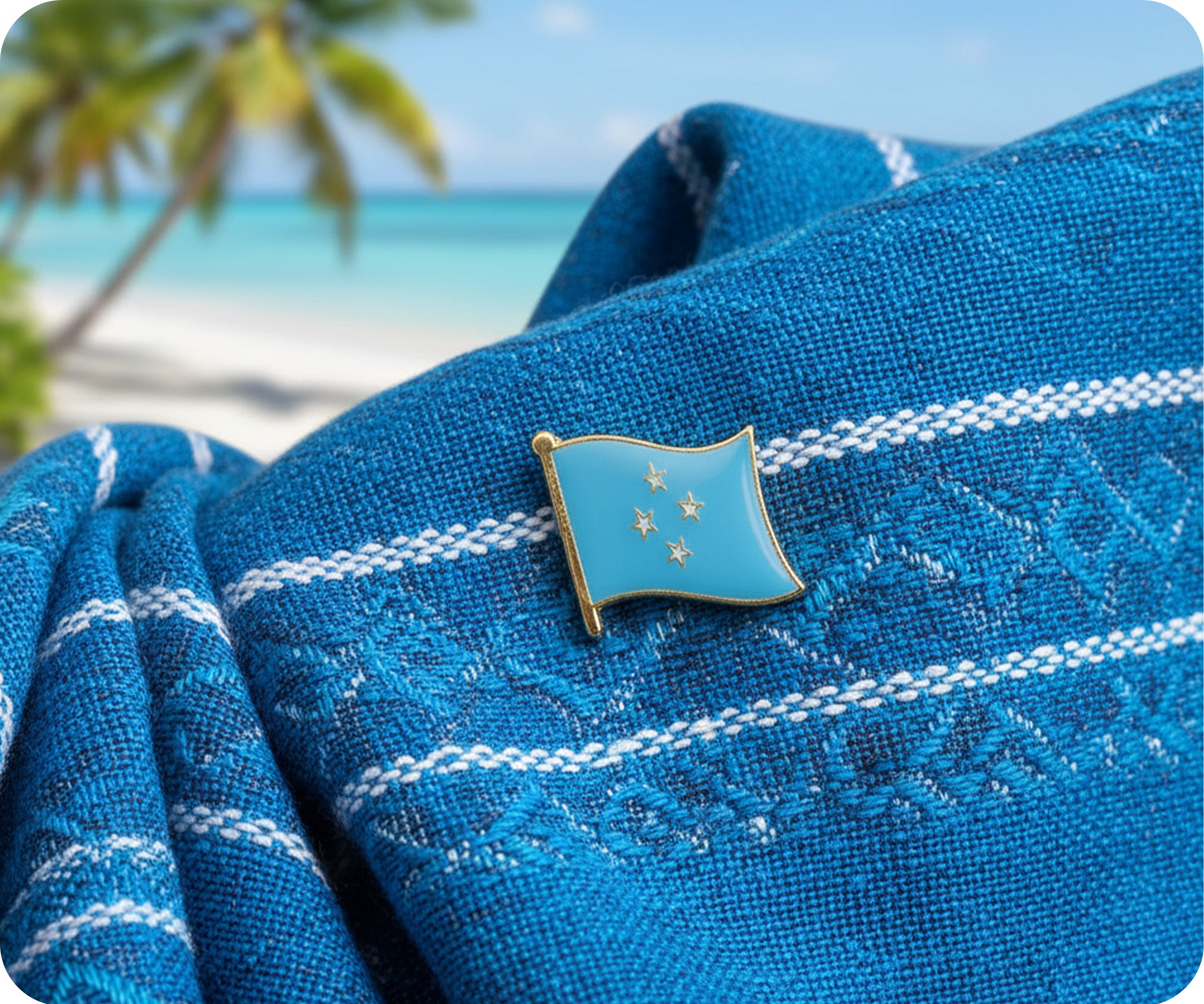 Micronesia Flag Pin Badge