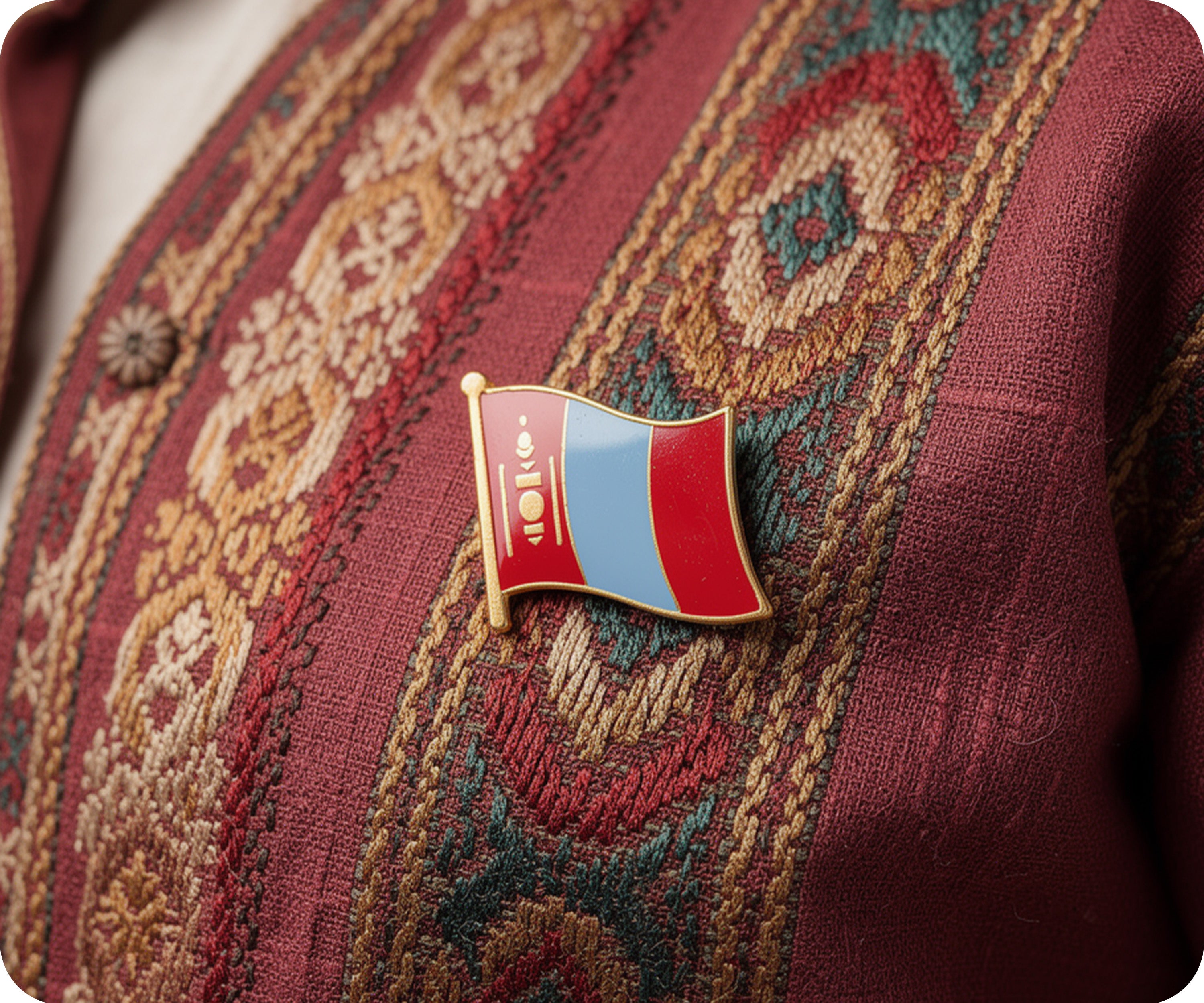 Pin con la bandera de Mongolia Imagen secundaria del producto