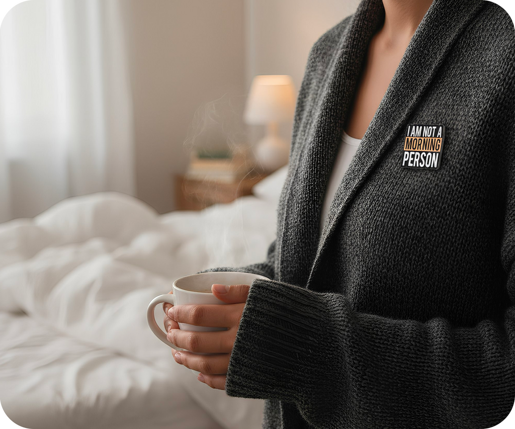 I Am Not A Morning Person Pin Badge