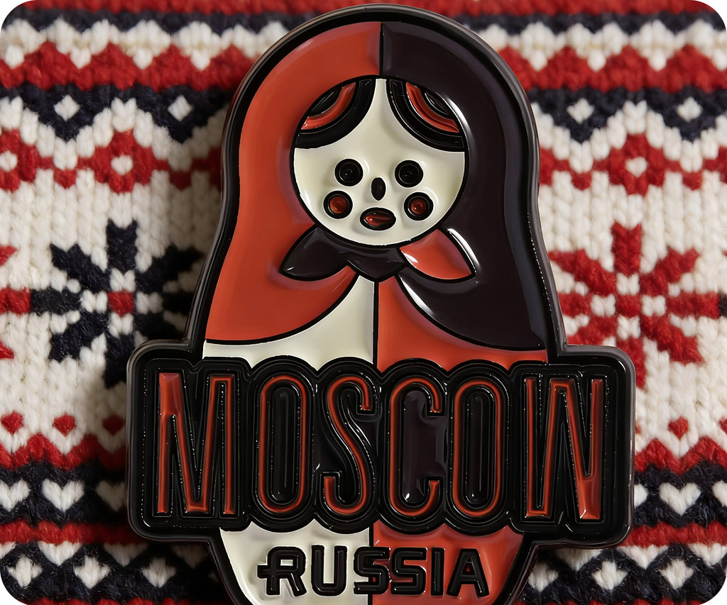 Russian Moscow Nesting Doll Pin Badge