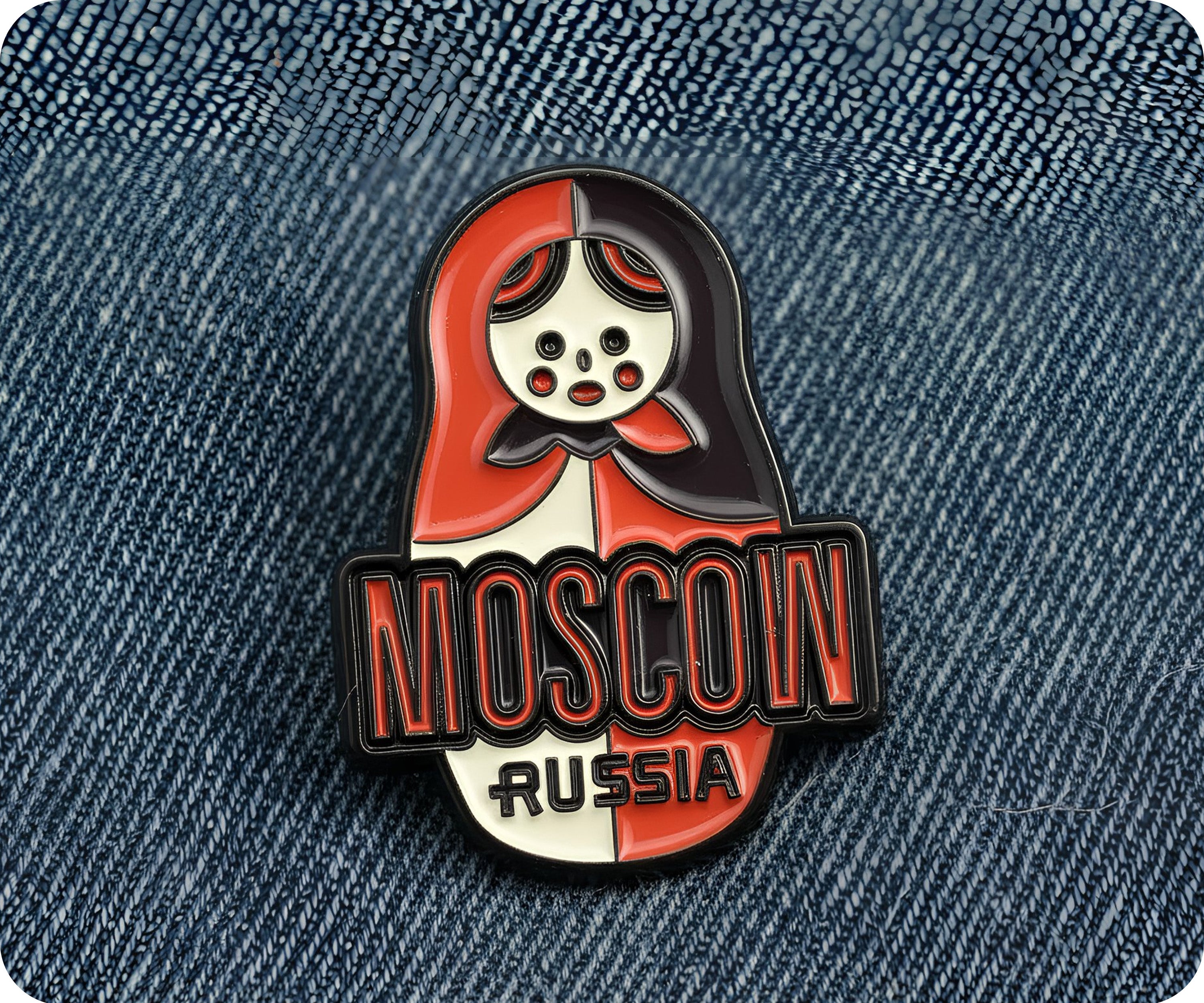 Russian Moscow Nesting Doll Pin Badge