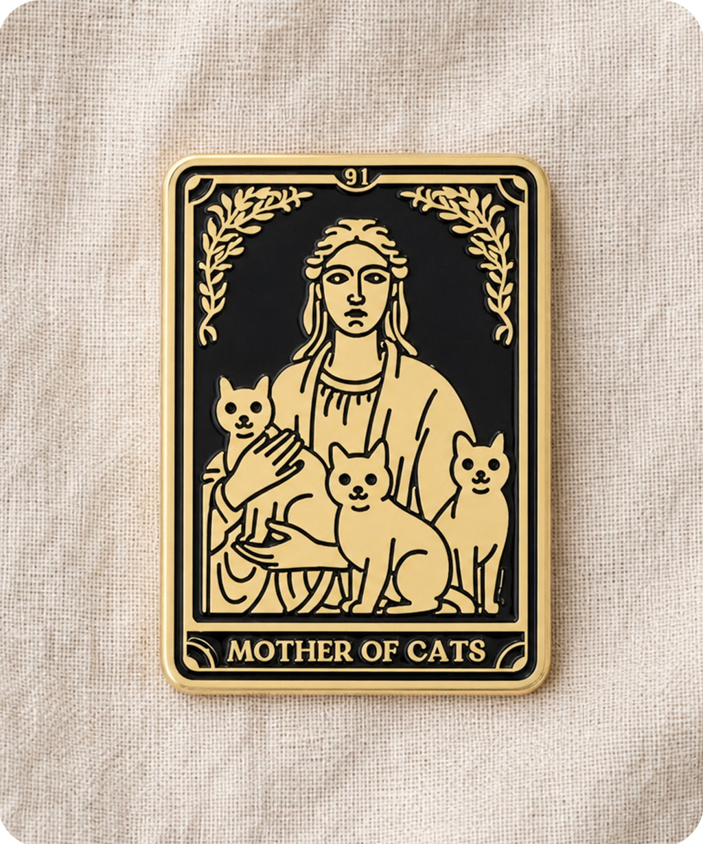 Mother Of Cats Tarot Card Enamel Lapel Pin Badge