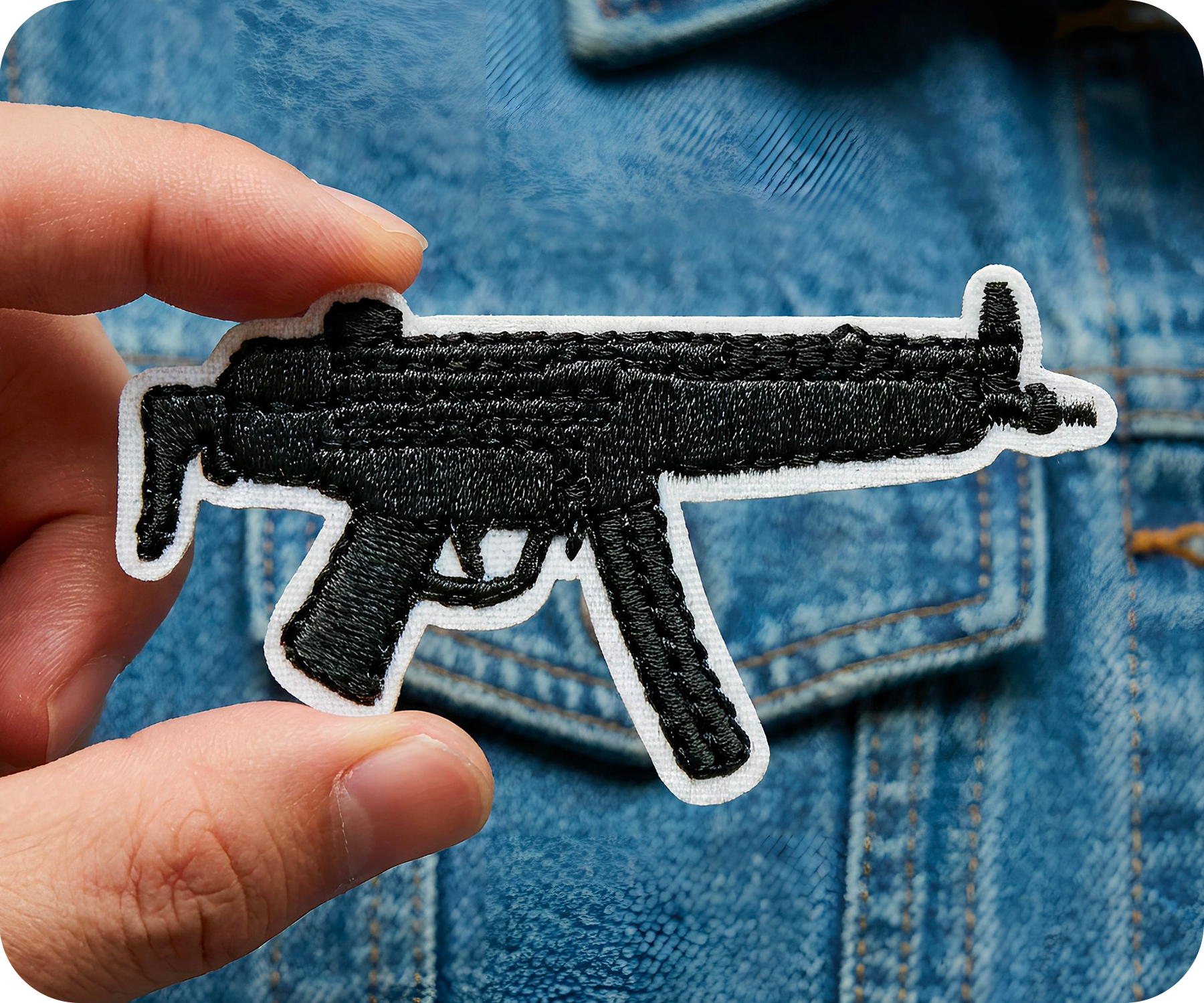 H&K MP5 Sub Machine Gun Pistol Iron On Patch (6.8 x 3.2cm) Secondary image