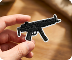 H&K MP5 Sub Machine Gun Pistol Iron On Patch (6.8 x 3.2cm)
