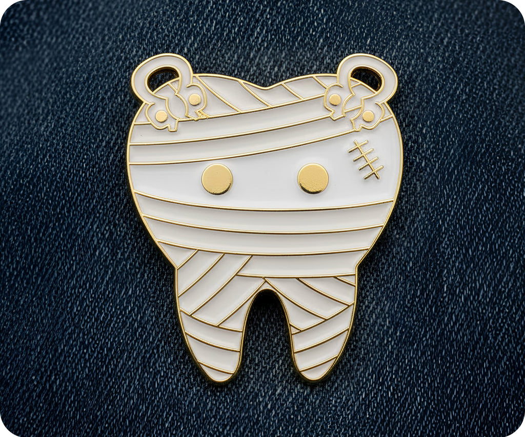 Insignia con Pin de Diente de Dentista para Zombi Momia