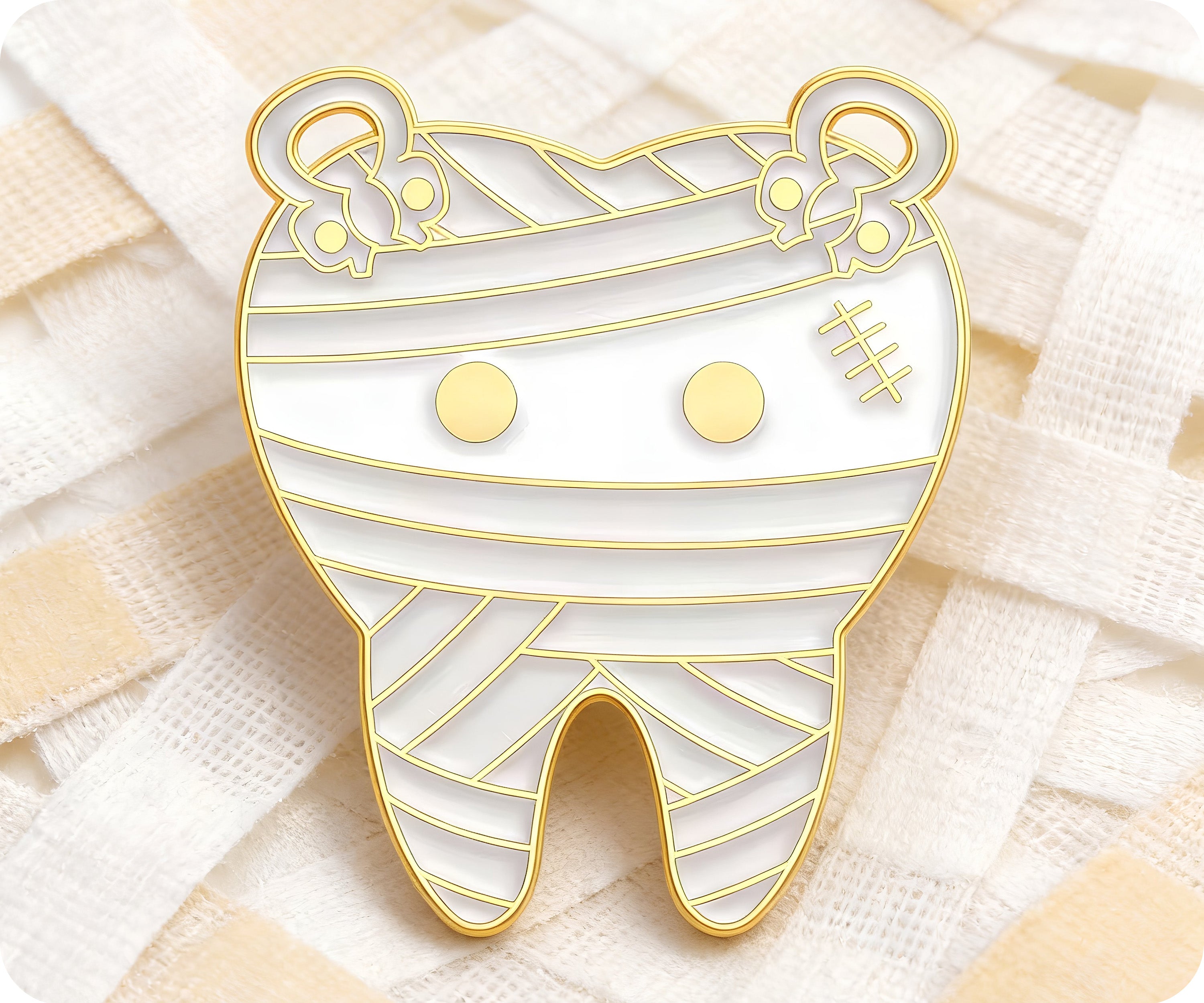 Insignia con Pin de Diente de Dentista para Zombi Momia