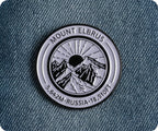 Pin de Solapa Redondo Gris Monte Elbrús Rusia