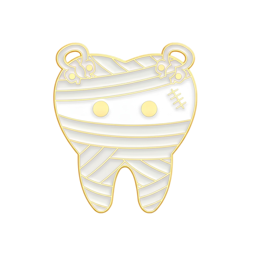 Insignia con Pin de Diente de Dentista para Zombi Momia