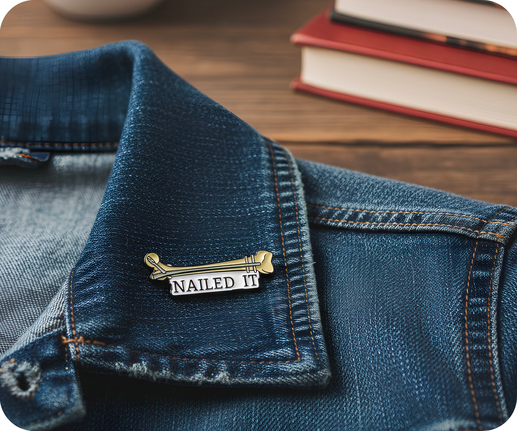 Nailed It Medical Bone Doctor Pin Badge