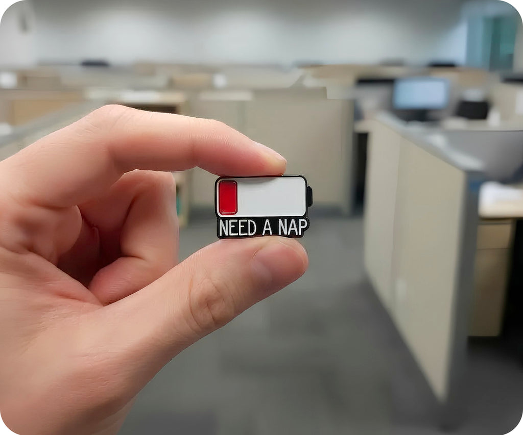 Social Battery Need A Nap Pin Badge