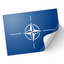 A sticker with the NATO flag design, featuring a blue background with a white star emblem. © Tigoli® 2026 All Rights Reserved Panda Loco Ltd 