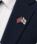North Korea and Finland Friendship Pin Badge