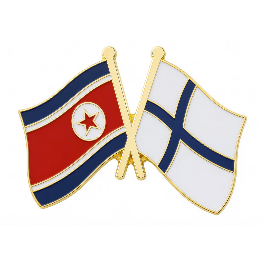 North Korea and Finland Friendship Pin Badge