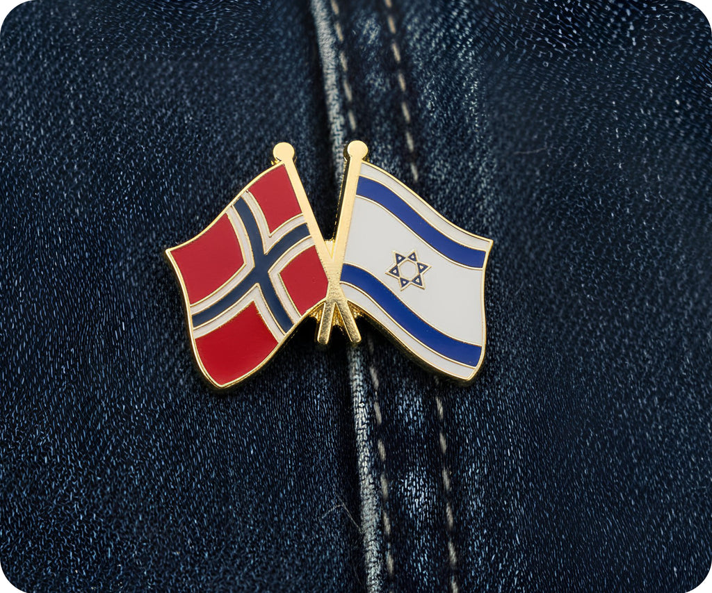 Norway & Israel Friendship Pin Badge