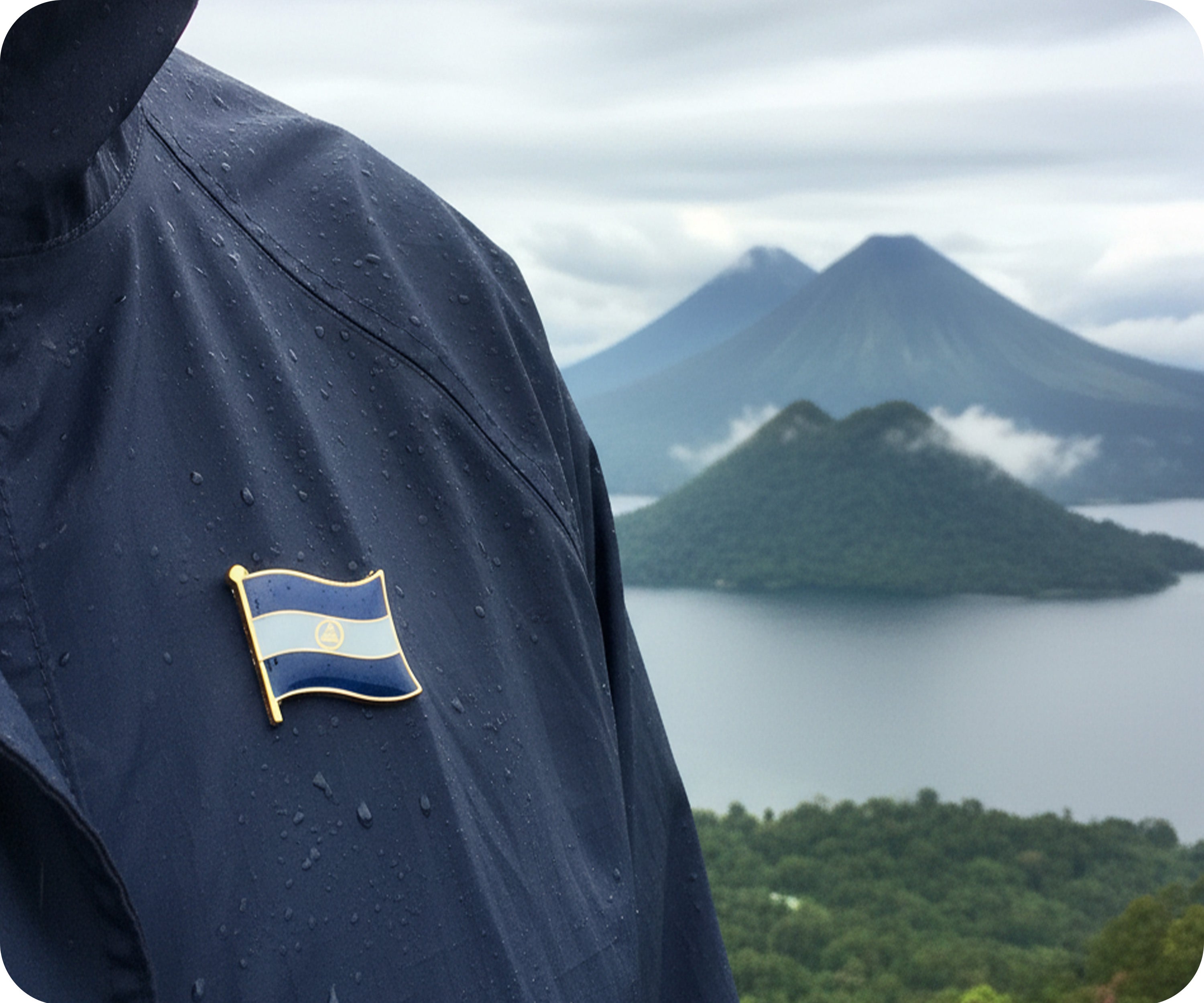 Insignia de alfiler de la bandera de Nicaragua Imagen secundaria del producto