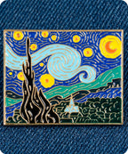 Starry Night Inspired Enamel Lapel Pin Badge