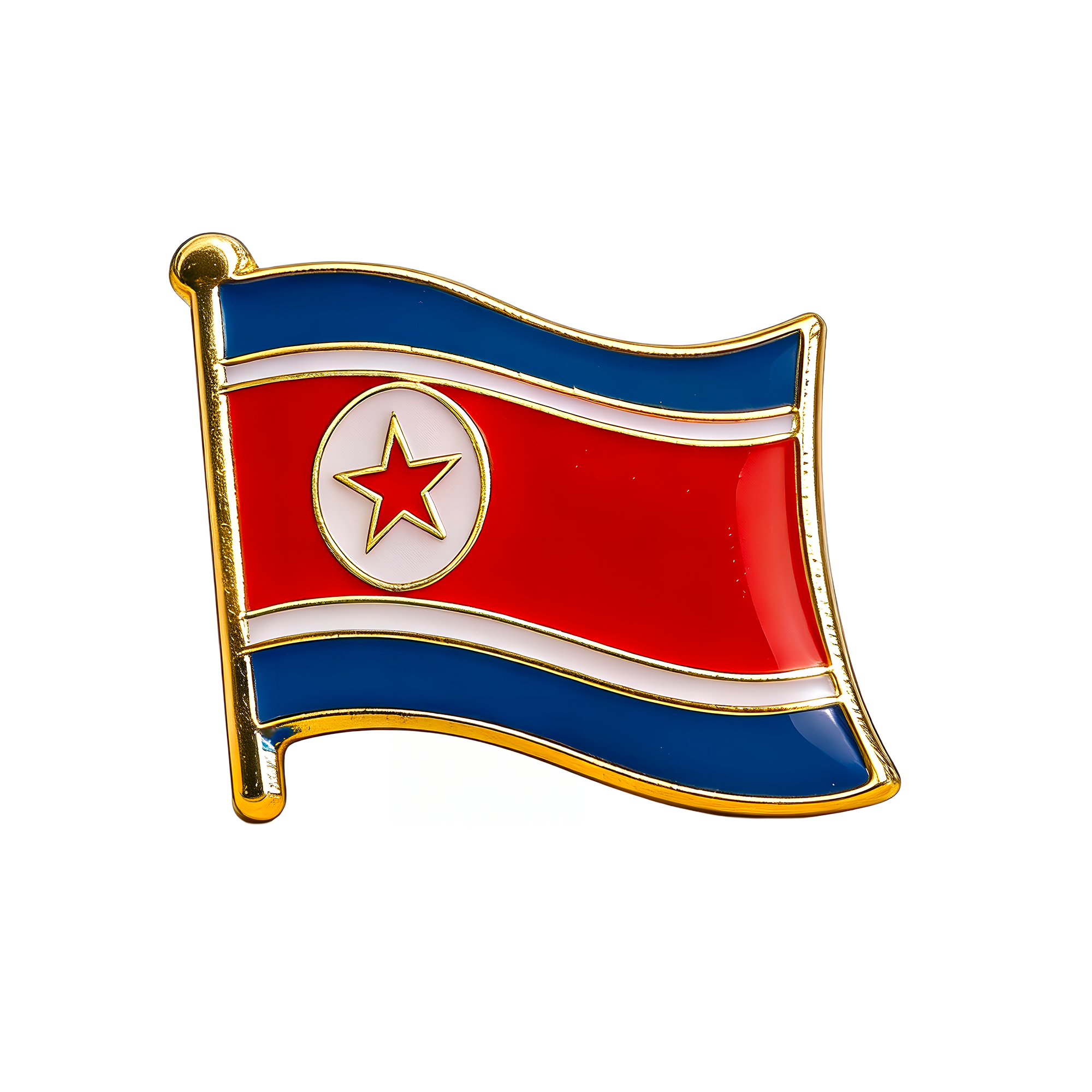North Korea Flag Pin Badge