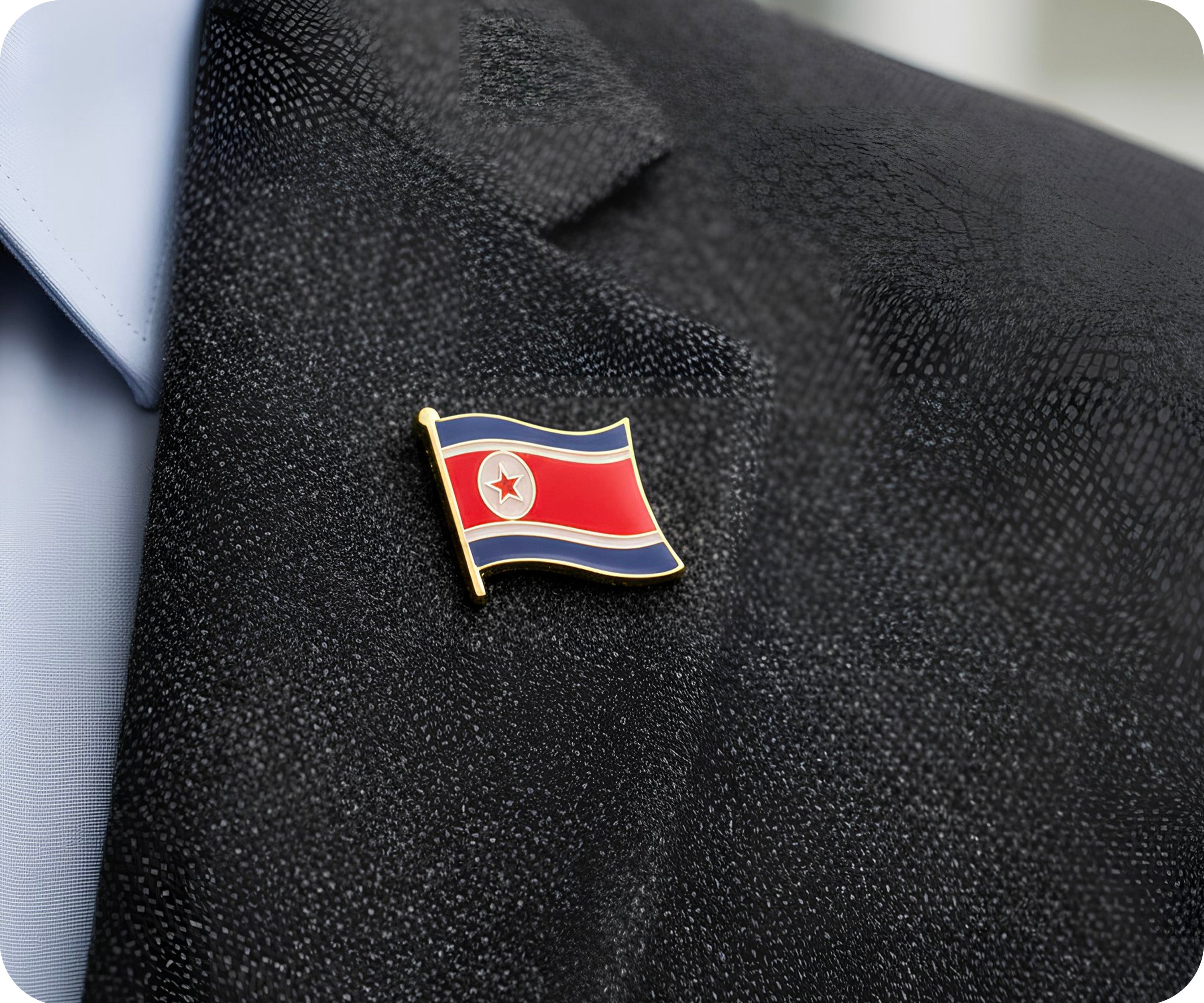 North Korea Flag Pin Badge
