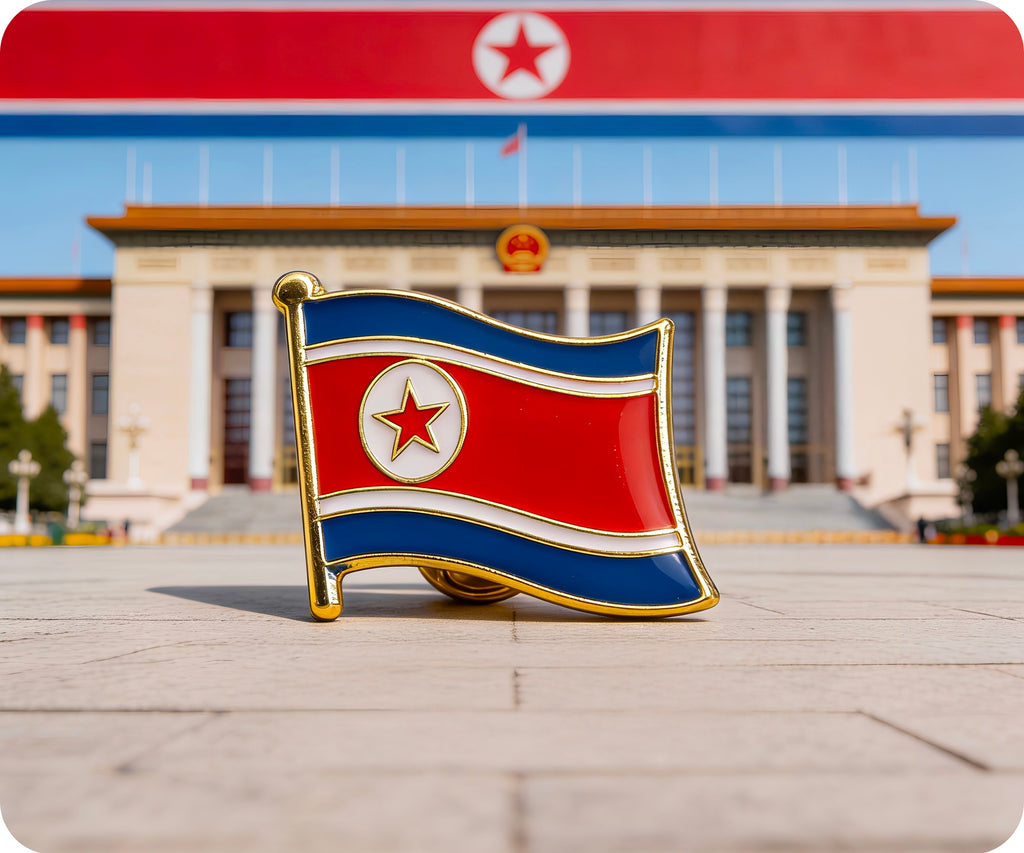 North Korea Flag Pin Badge