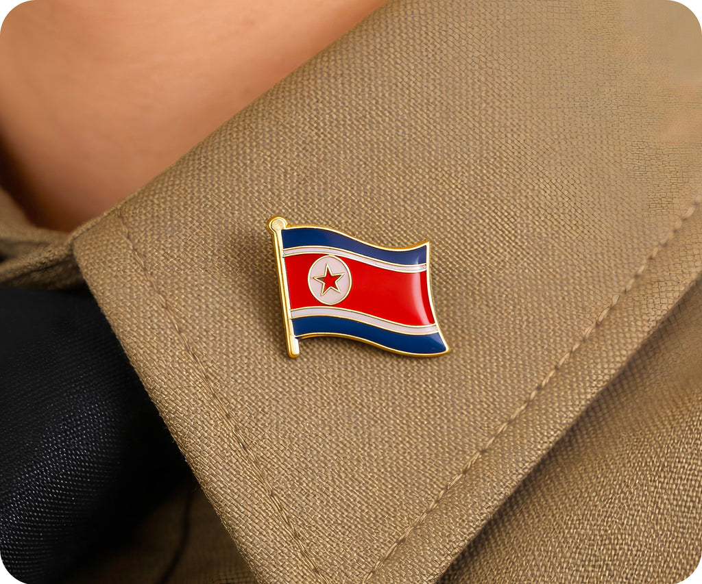 North Korea Flag Pin Badge