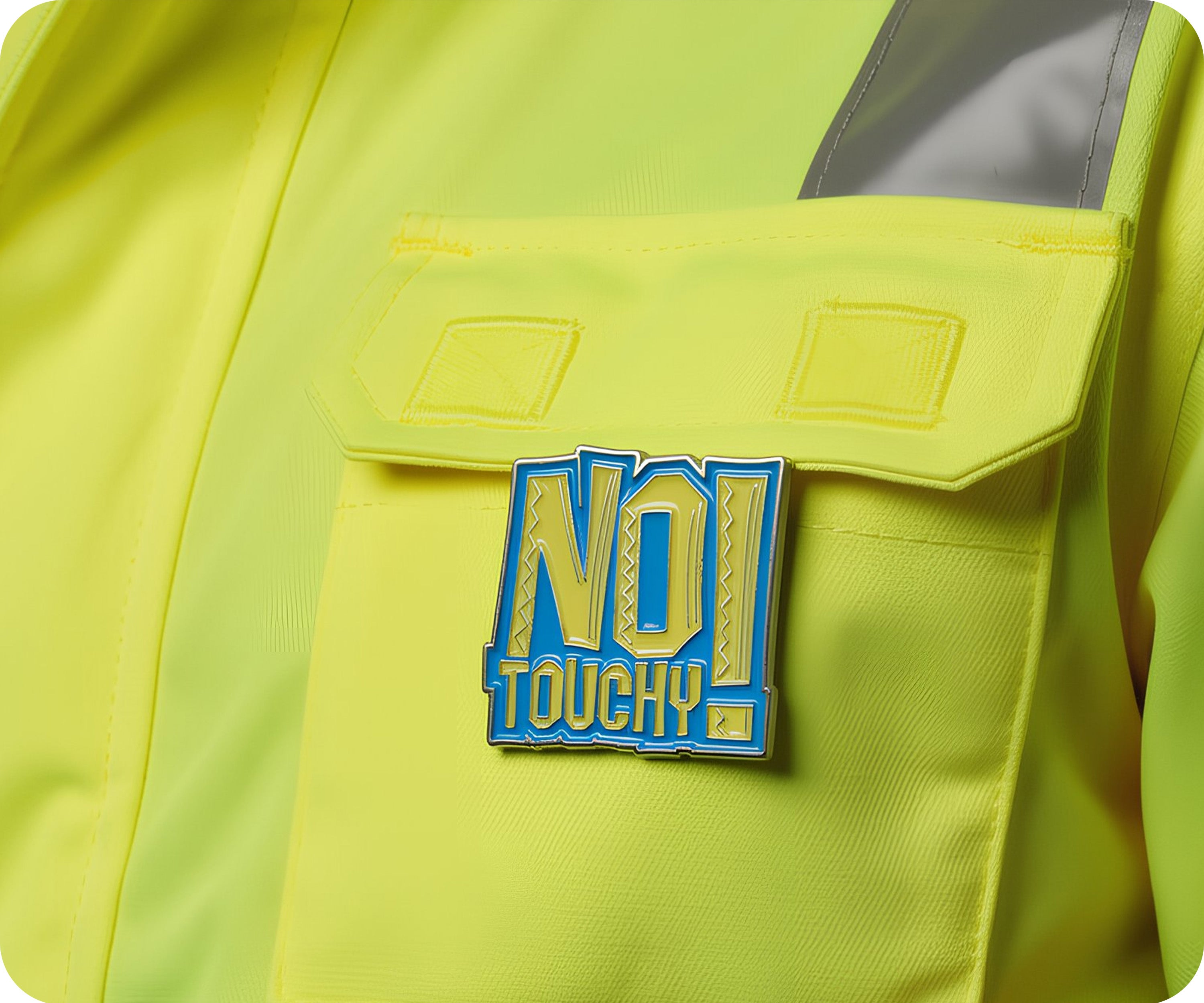 ¡No tocar! Insignia de alfiler Imagen secundaria del producto