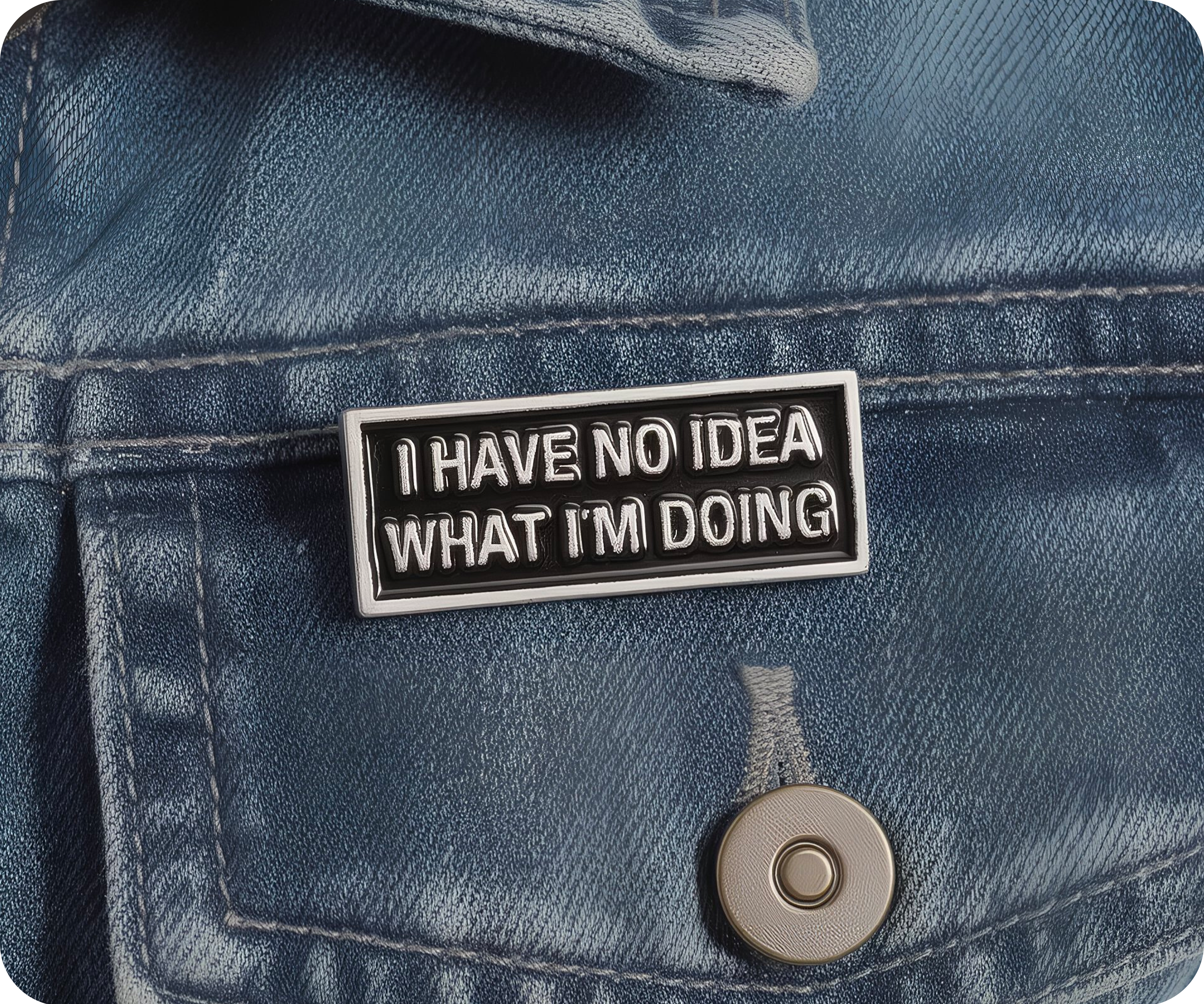 Pin divertido que dice "No tengo idea de lo que estoy haciendo" Imagen secundaria del producto