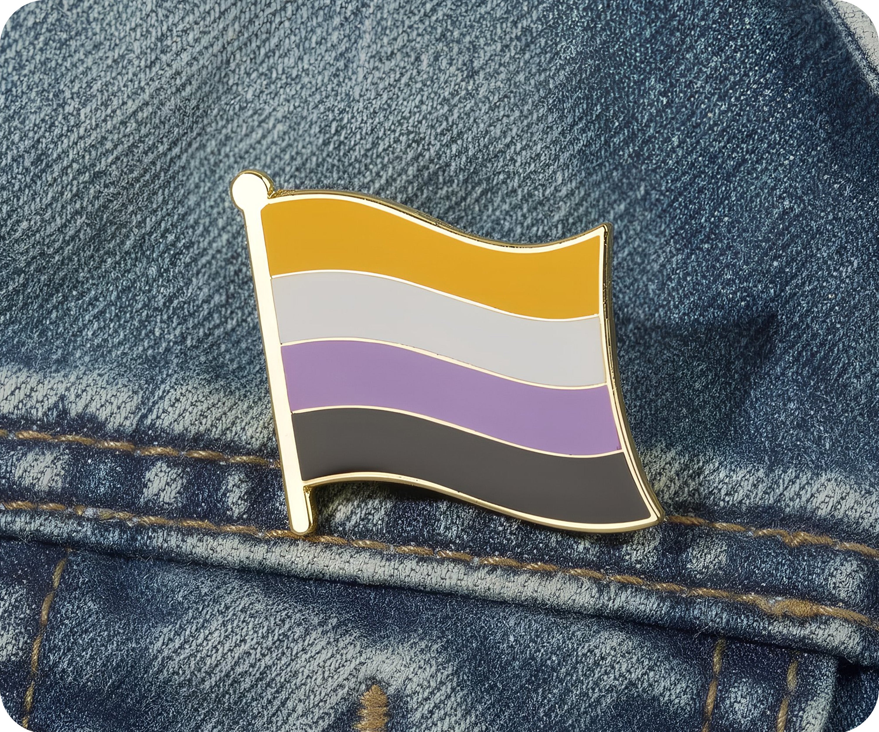 Pin con la bandera no binaria 