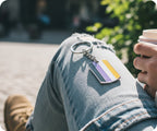 Progress Pride LGBTQI+ Flag Dog Tag Keyring | Metal Enamel