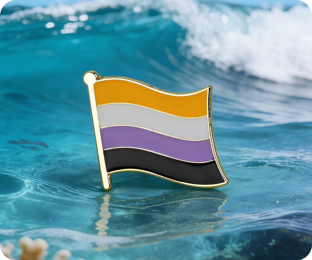 Pin con la bandera no binaria 