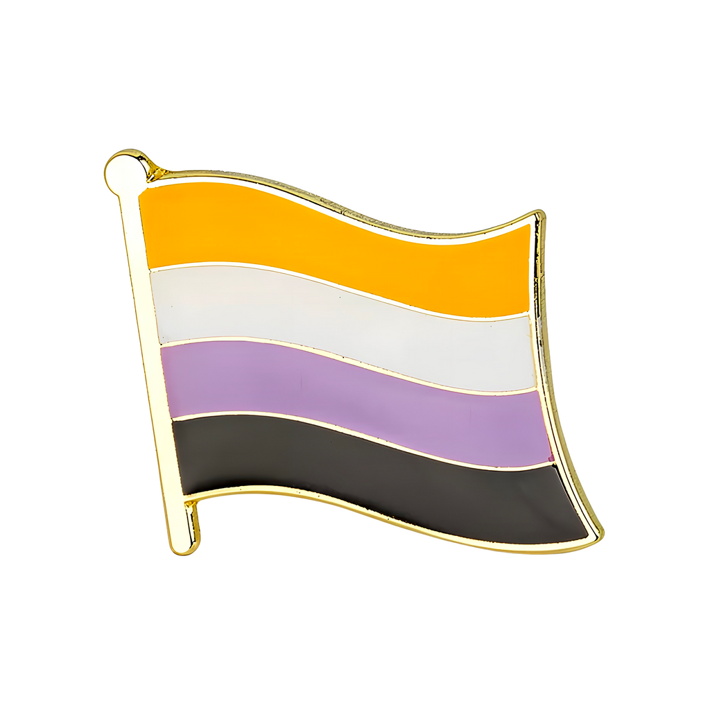 Pin con la bandera no binaria 