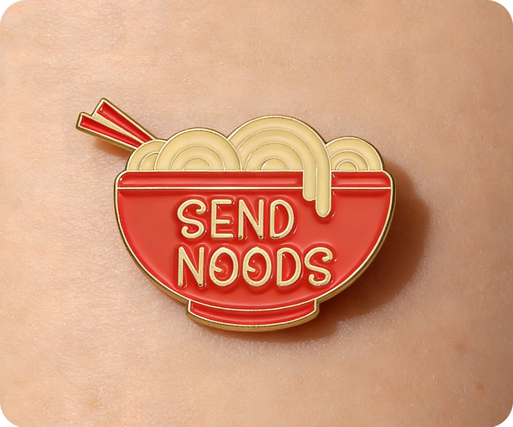 Send Nudes Noods Noodles Pin Badge
