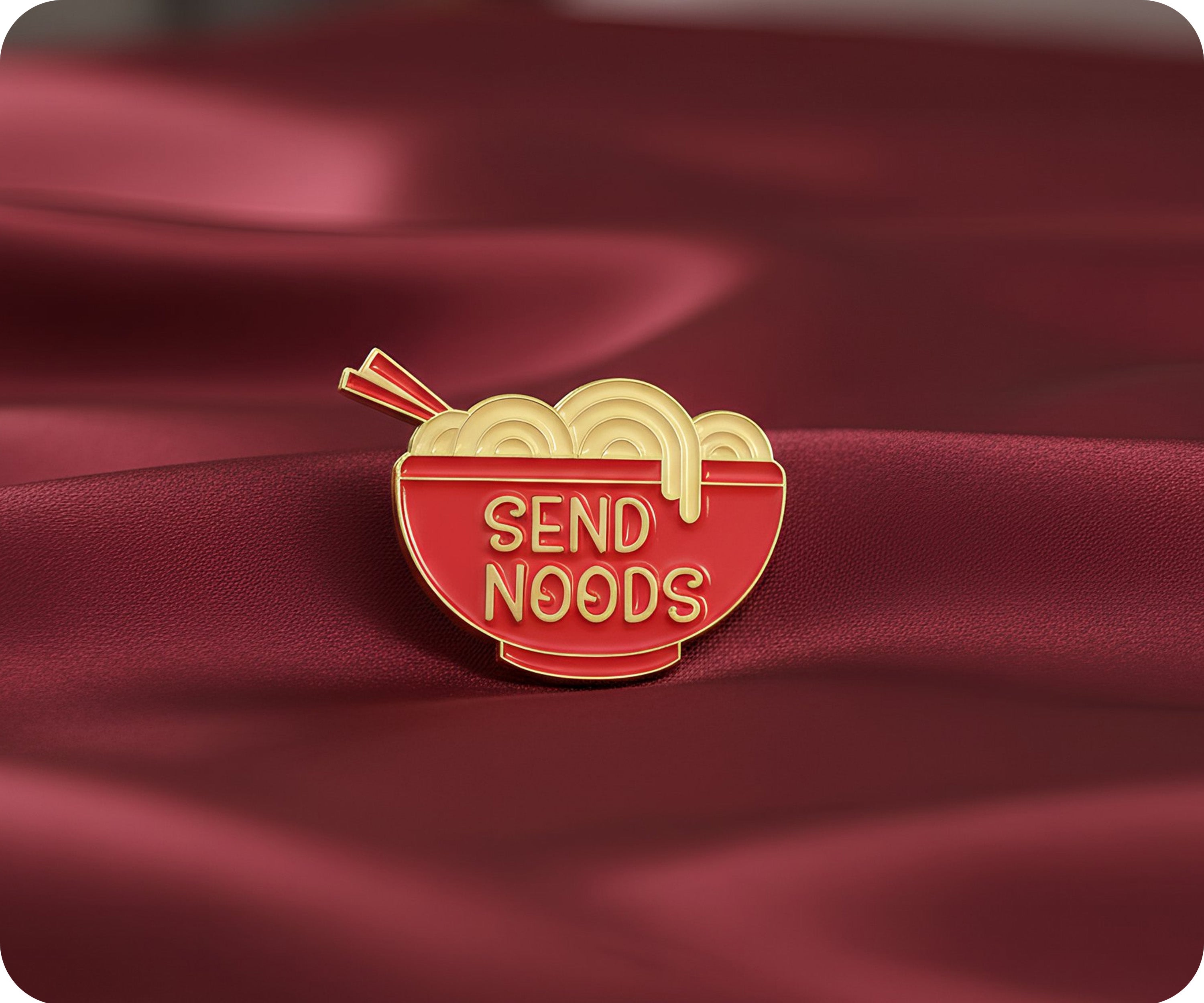 Send Nudes Noods Noodles Pin Badge