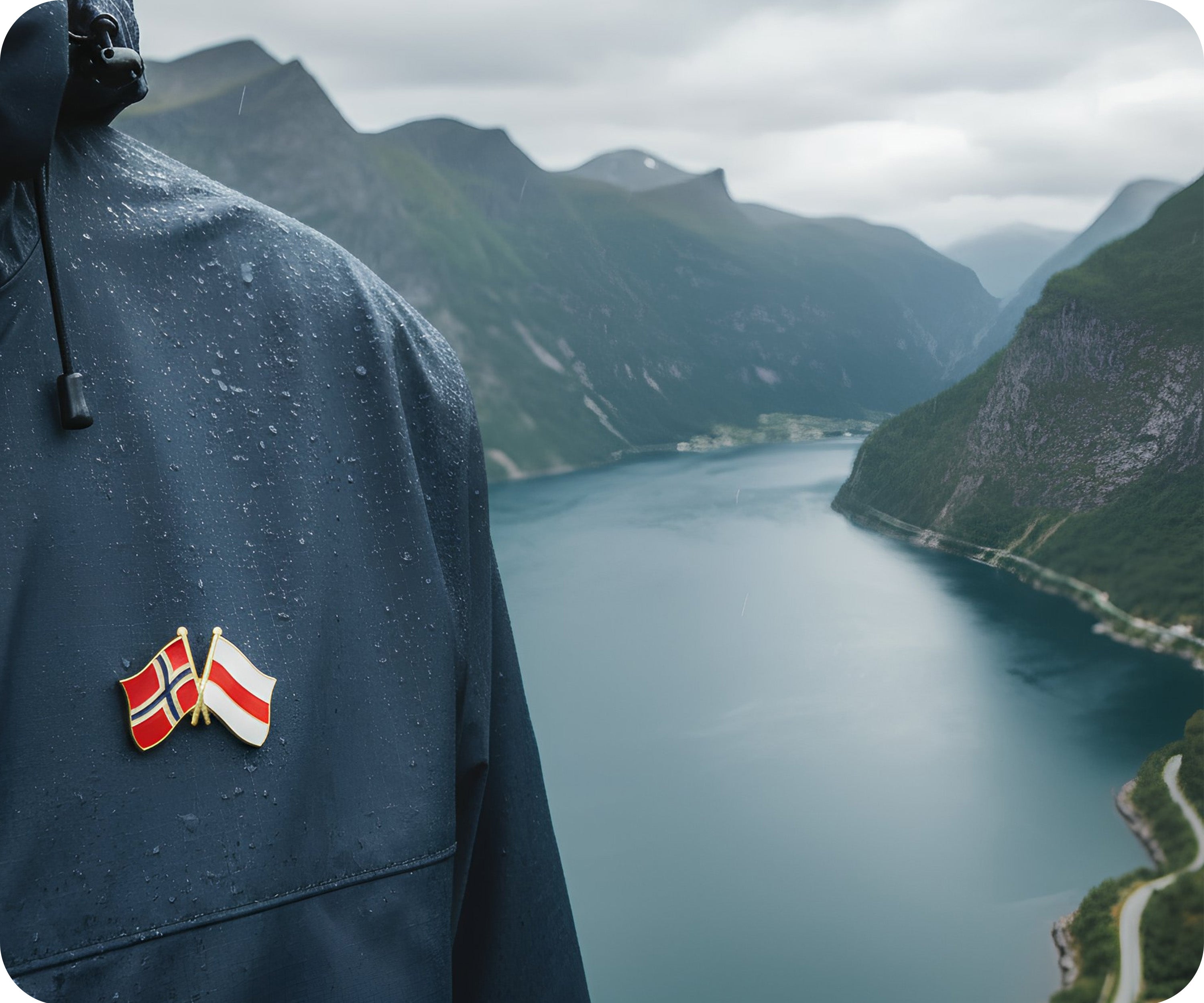 Pin de Amistad con Franjas Rojas de Noruega y Bielorrusia Imagen secundaria del producto