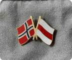 Norway & Belarus Red Stripe Friendship Pin Badge