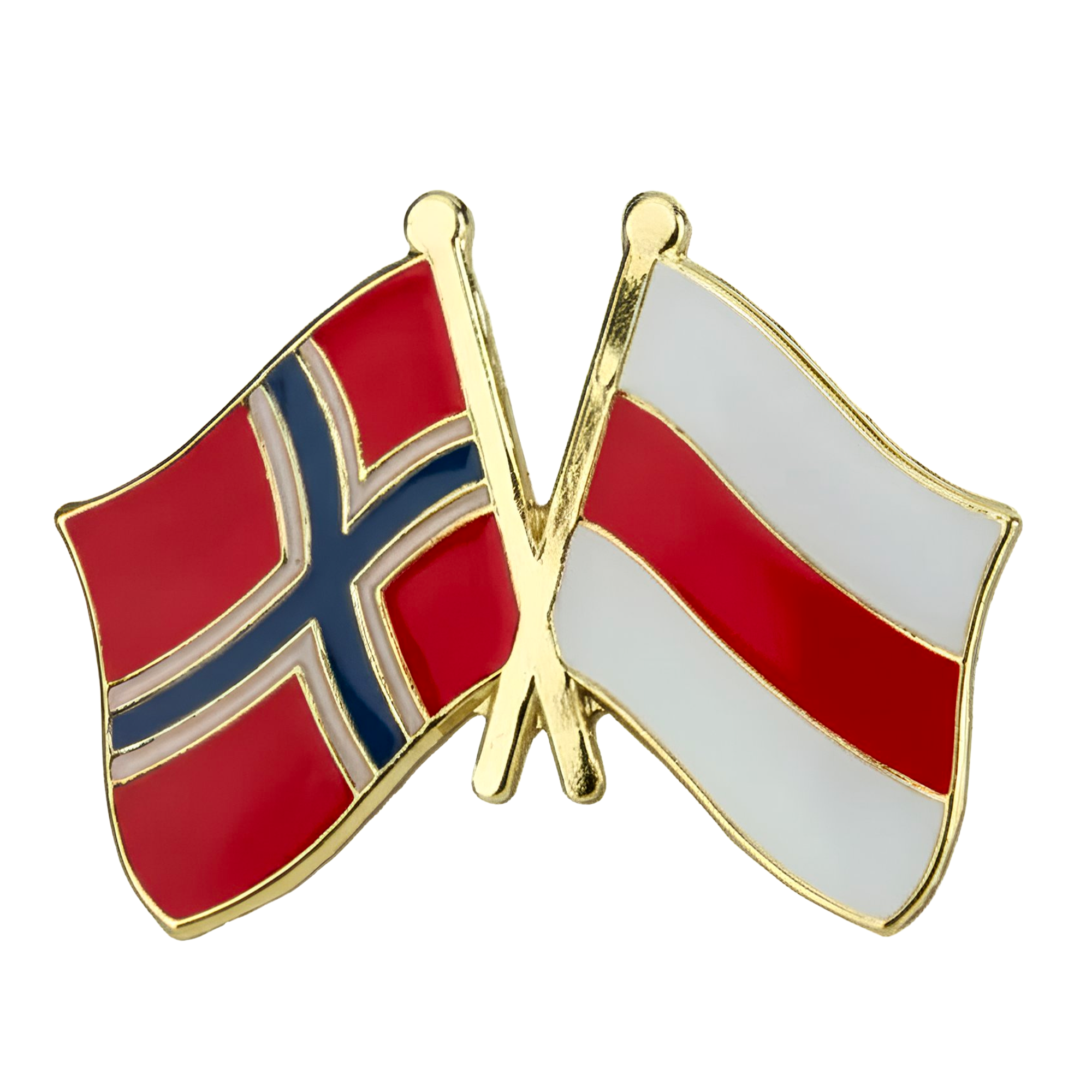 Pin de Amistad con Franjas Rojas de Noruega y Bielorrusia Imagen principal del producto