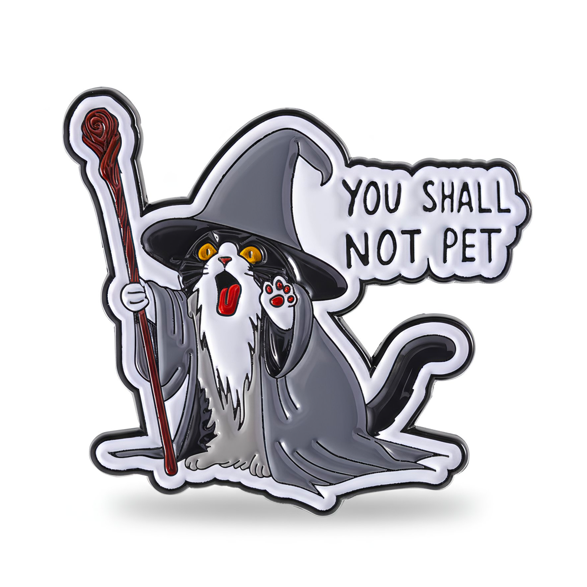 No acariciar al gato. Pin de mago de fantasía Imagen principal del producto