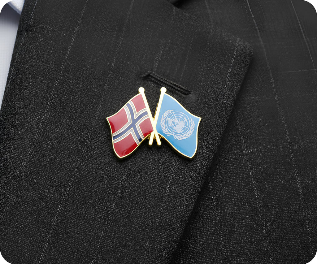 Norway & United Nations U.N. Friendship Pin Badge