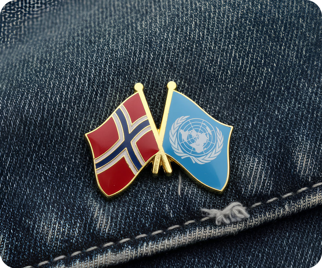 Norway & United Nations U.N. Friendship Pin Badge