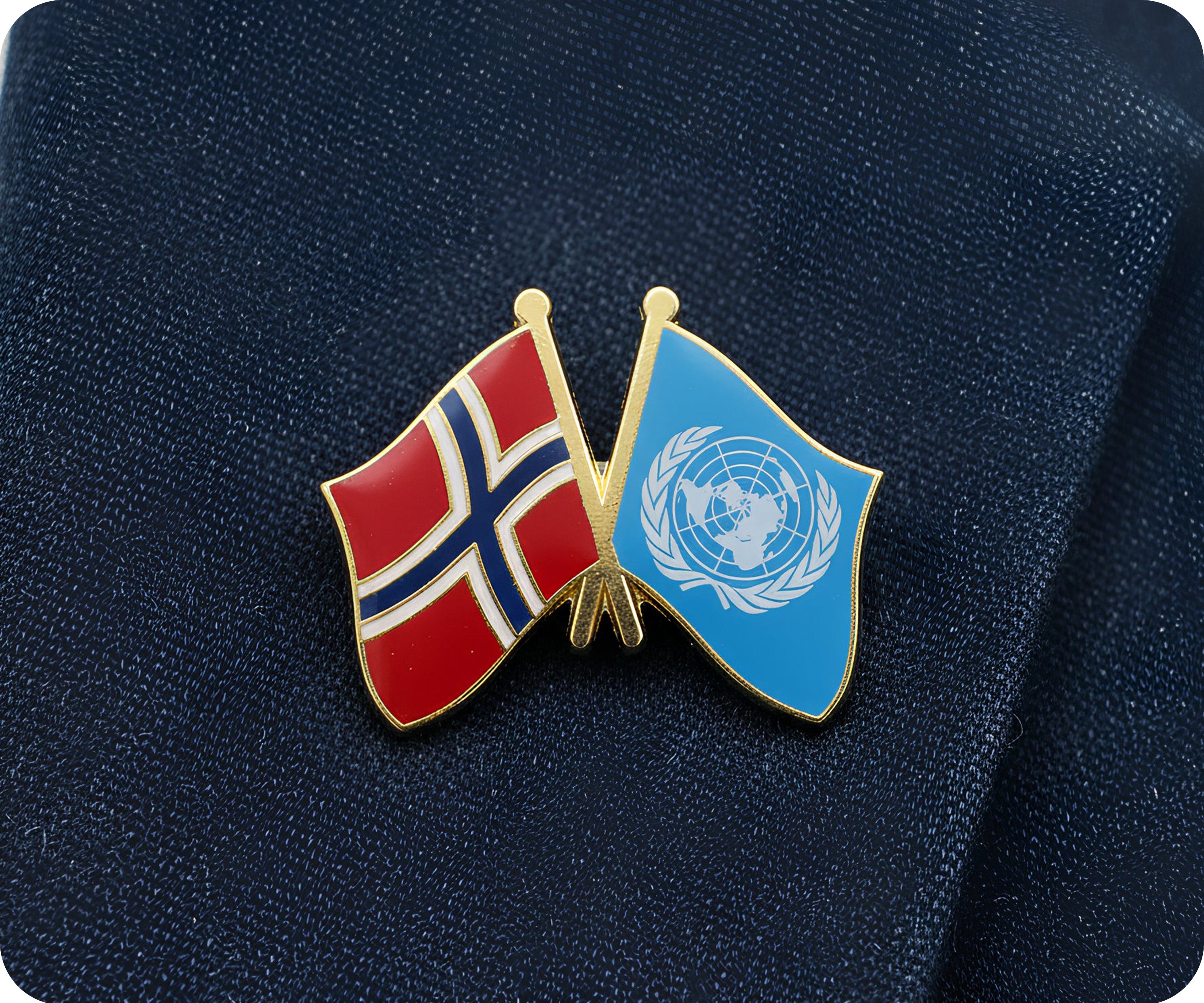 Norway & United Nations U.N. Friendship Pin Badge