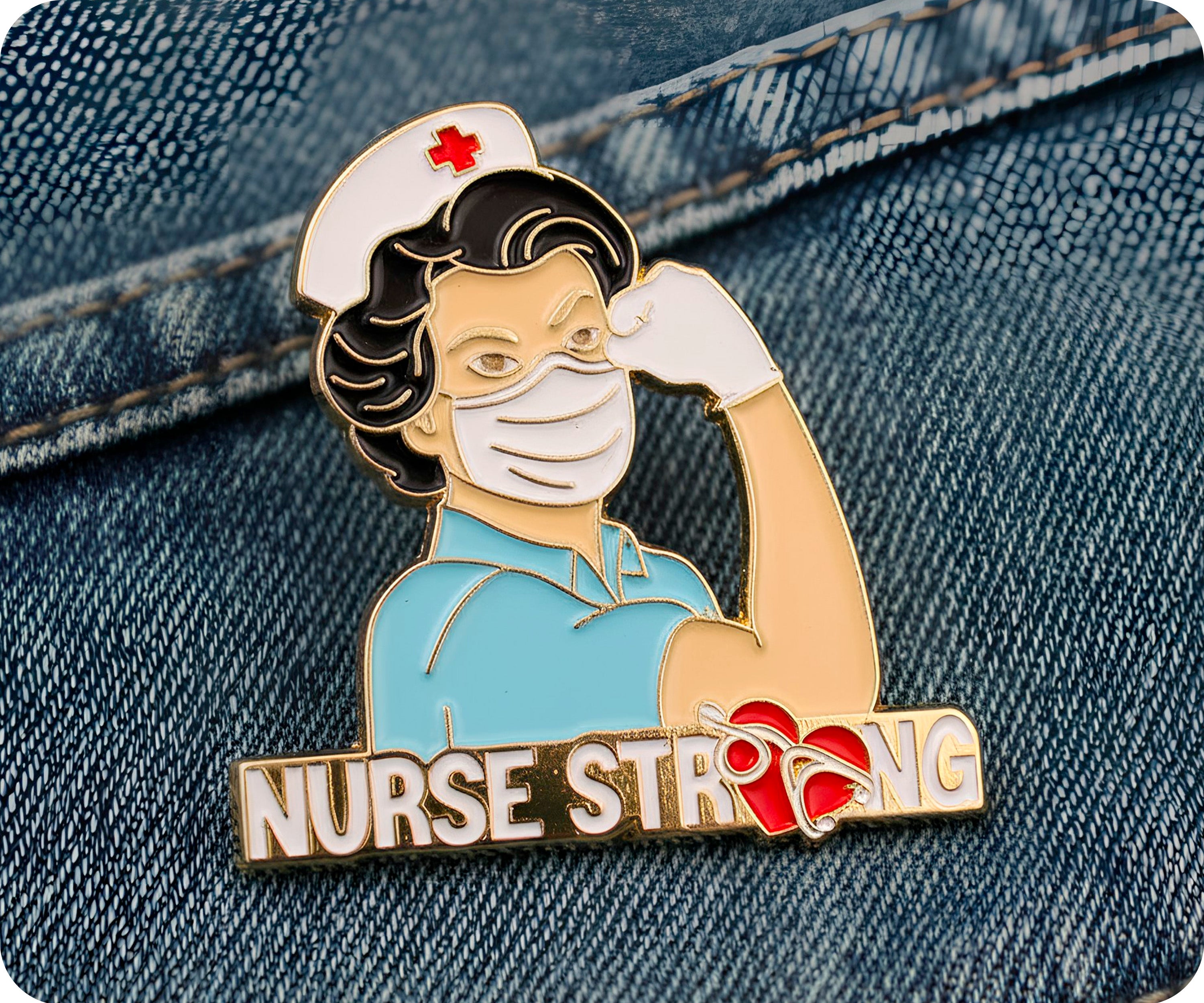 Pin Esmaltado de Enfermera Fuerte Imagen secundaria del producto