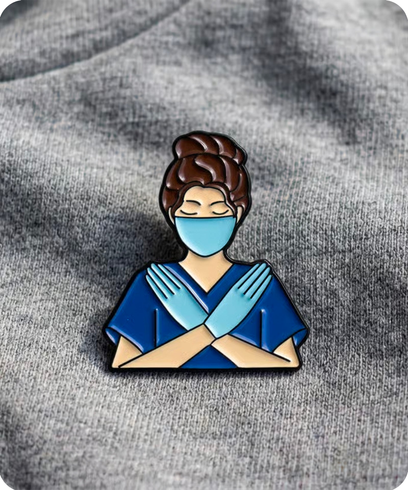 Nurse Gloves & Mask Enamel Pin Badge Imagen secundaria del producto