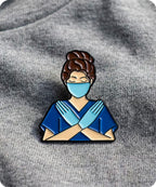 Nurse Gloves & Mask Enamel Pin Badge