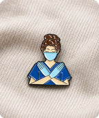 Nurse Gloves & Mask Enamel Pin Badge