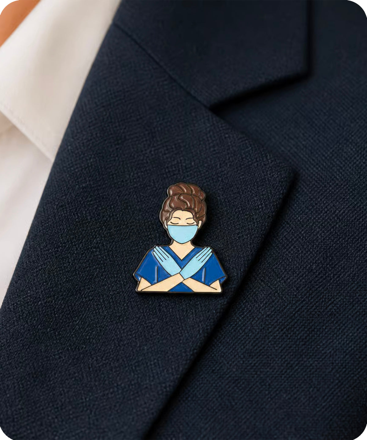 Nurse Gloves & Mask Enamel Pin Badge