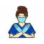 Nurse Gloves & Mask Enamel Pin Badge
