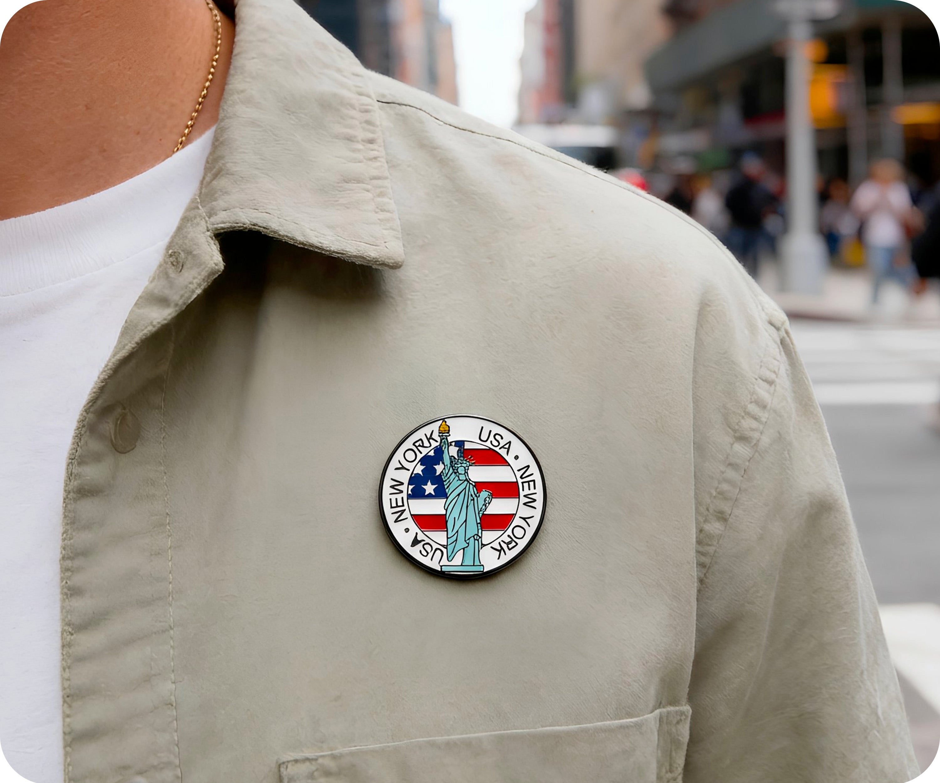 United States Statue of Liberty New York Pin Badge