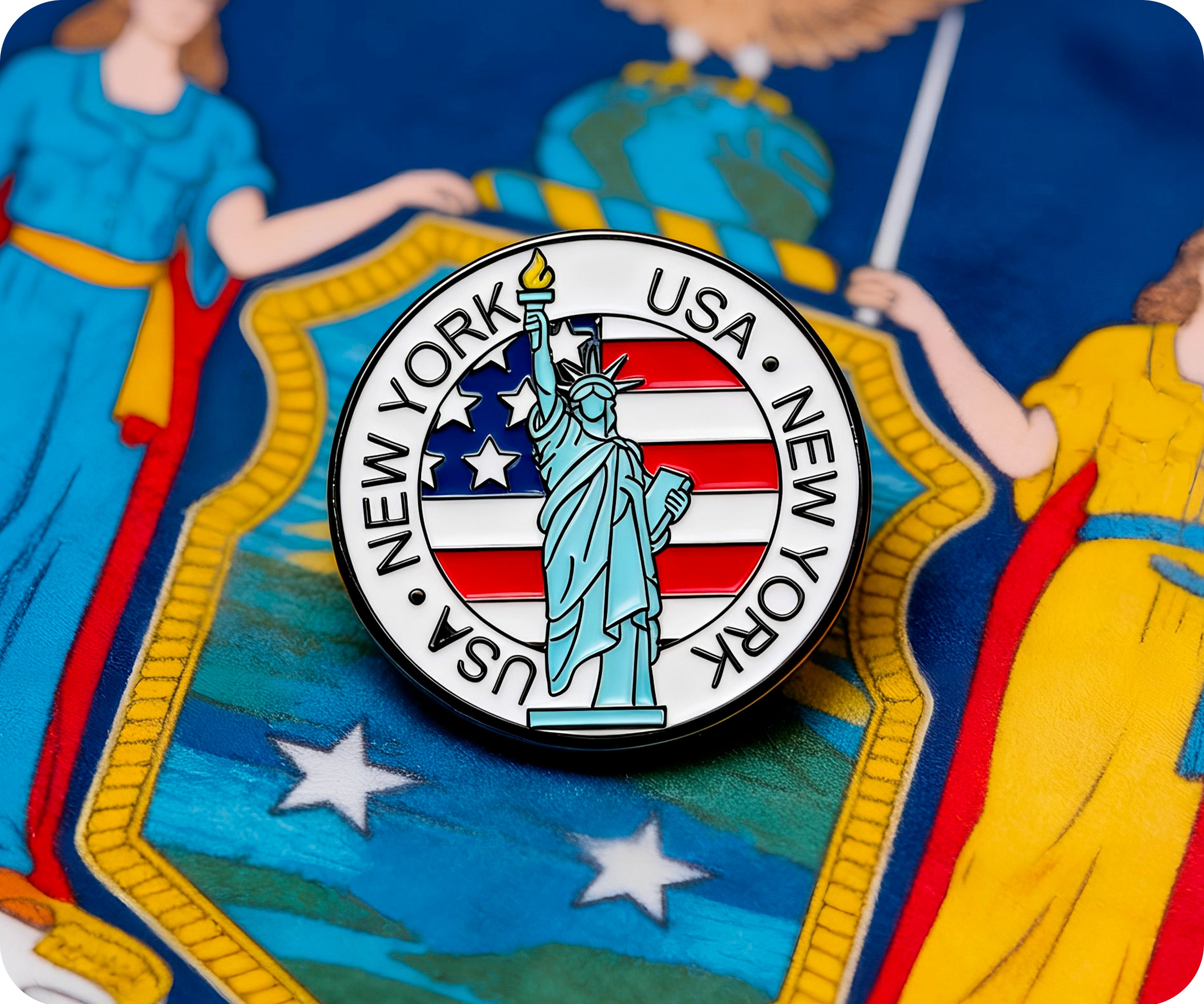 Insignia de la Estatua de la Libertad de Estados Unidos, Nueva York Imagen secundaria del producto