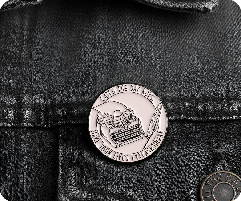 Catch The Day Writer Round Pin Badge